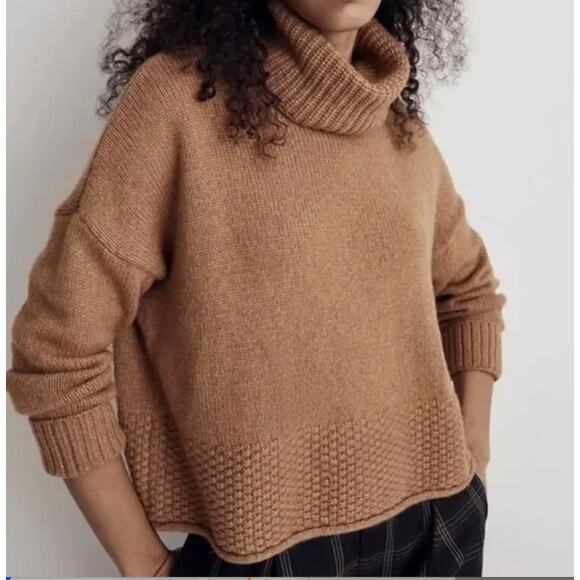 Madewell Tan Brown Sadler Turtleneck Sweater - Picture 1 of 3